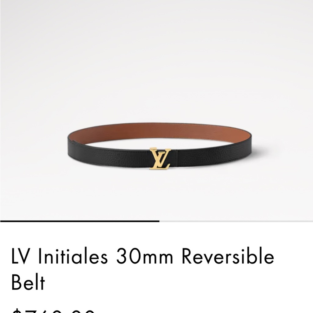 Louis Vuitton Black and Brown Reversible Belt